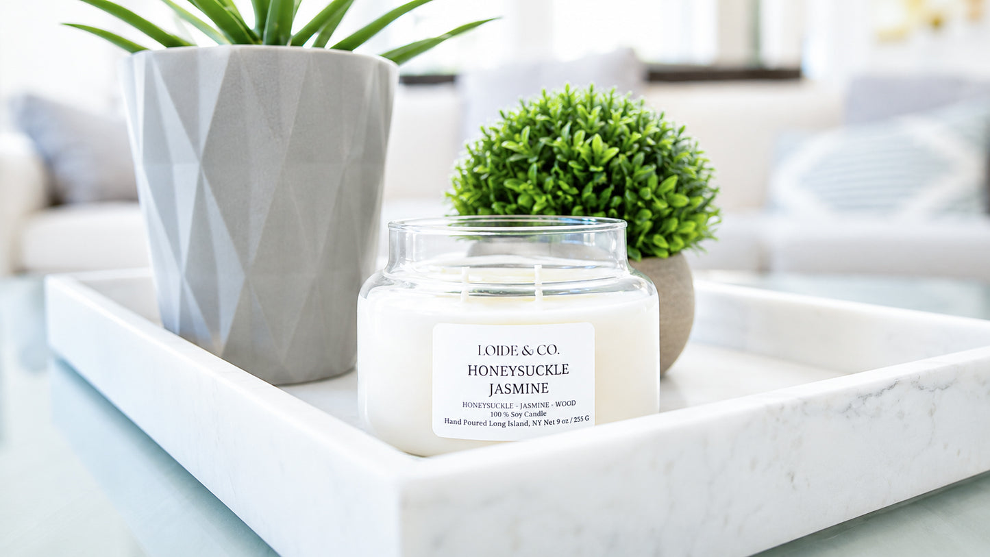 HONEYSUCKLE JASMINE CANDLE |9 OZ SOY CANDLE|