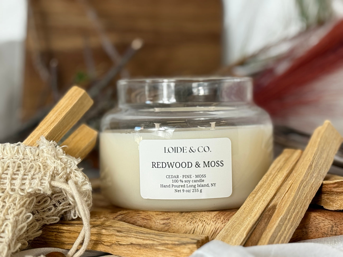REDWOOD & MOSS CANDLE |9 OZ SOY CANDLE|