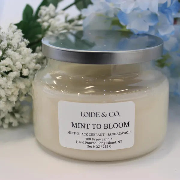 MINT TO BLOOM CANDLE |9 OZ SOY CANDLE|