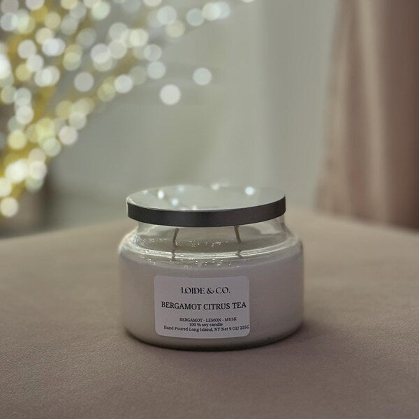 BERGAMOT CITRUS TEA CANDLE |9 OZ SOY CANDLE|