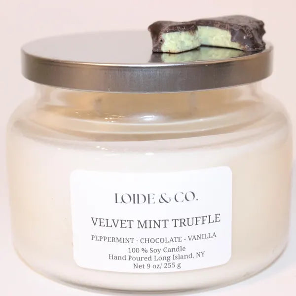 VELVET MINT TRUFFLE CANDLE |9 OZ SOY CANDLE|