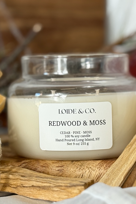 REDWOOD & MOSS CANDLE |9 OZ SOY CANDLE|