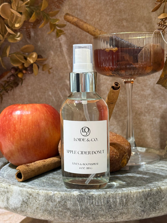 APPLE CIDER DONUT LINEN & ROOMSPRAY | 4 OZ ROOMSPRAY| FALL COLLECTION