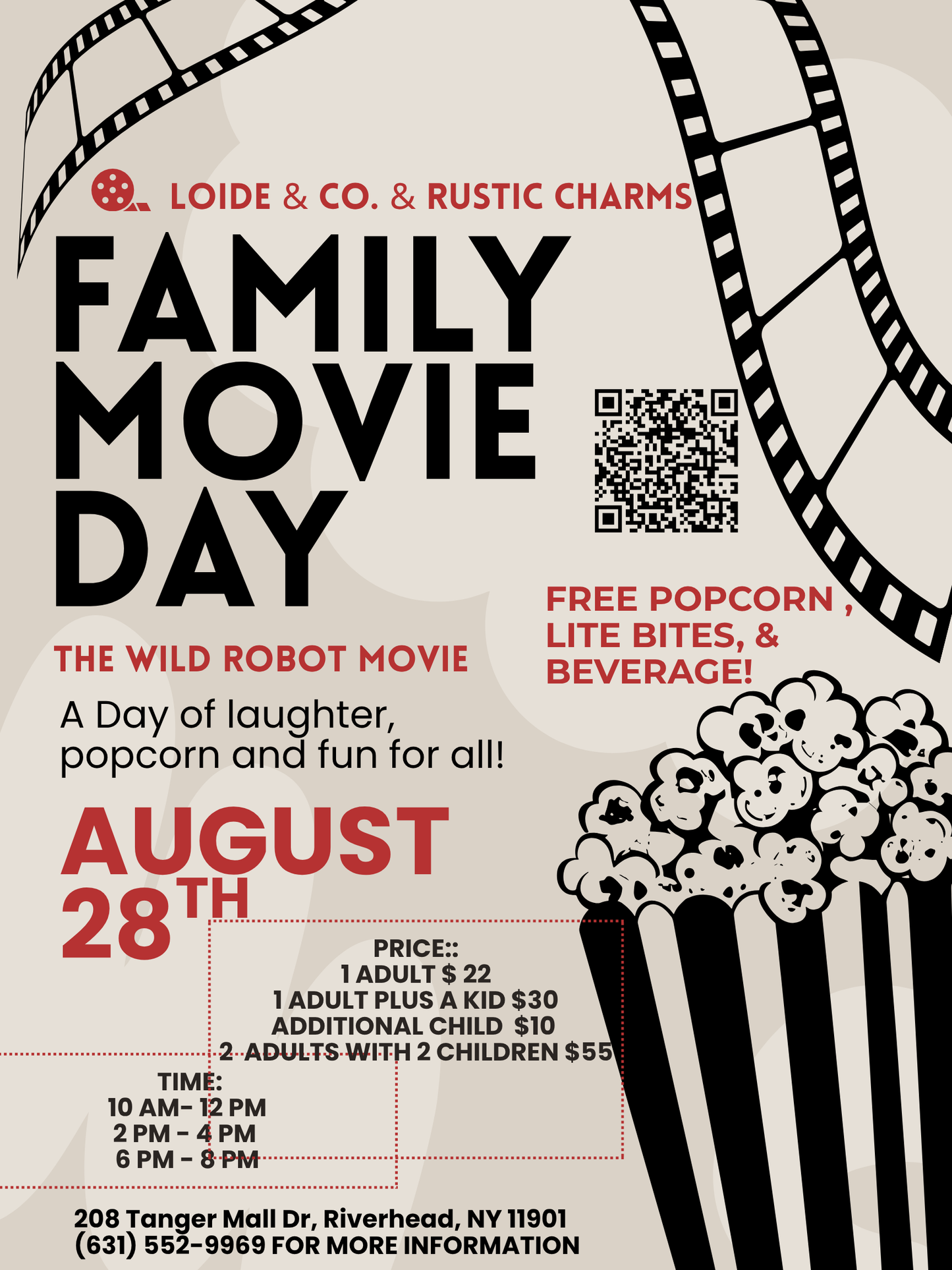 FAMILY MOVIE DAY 6 PM TIME (1 ADULT)