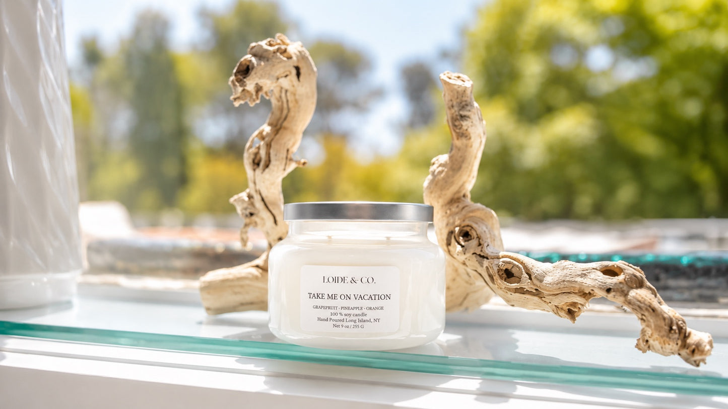 TAKE ME ON VACATION CANDLE |9 OZ SOY CANDLE|