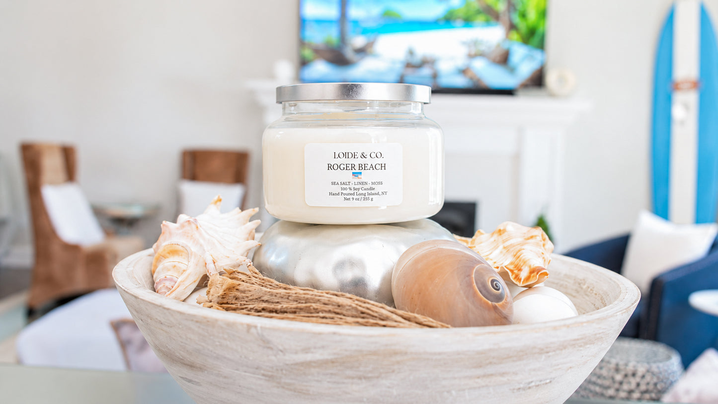 ROGER BEACH CANDLE |9 OZ SOY CANDLE|
