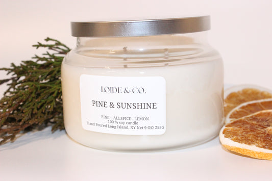 PINE & SUNSHINE CANDLE |9 OZ SOY CANDLE|