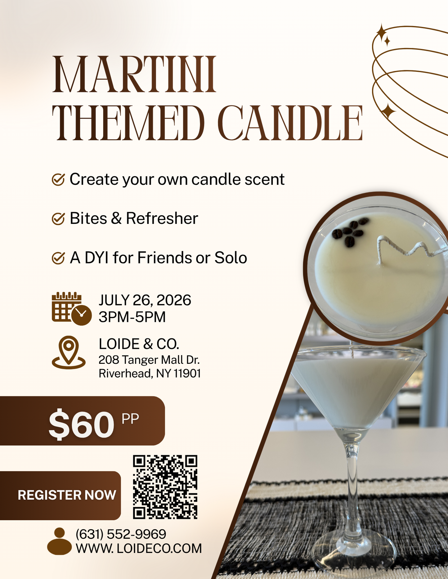 MARTINI THEMED CANDLE CLASS
