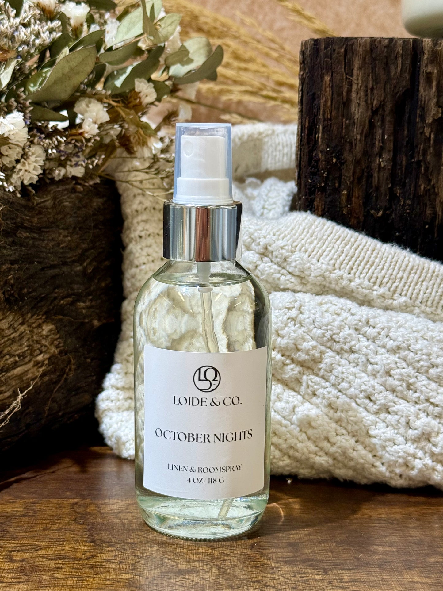 OCTOBER NIGHTS LINEN & ROOMSPRAY | 4 OZ ROOMSPRAY| FALL COLLECTION