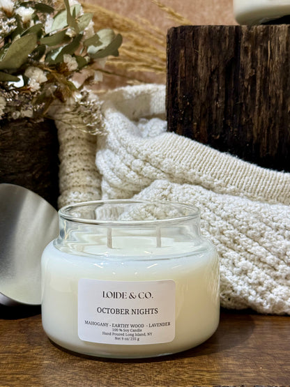 OCTOBER NIGHTS| 9 OZ SOY CANDLE| FALL COLLECTION