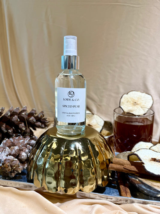 SPICED PEAR LINEN&  ROOMSPRAY| 4 OZ ROOMSPRAY| FALL COLLECTION