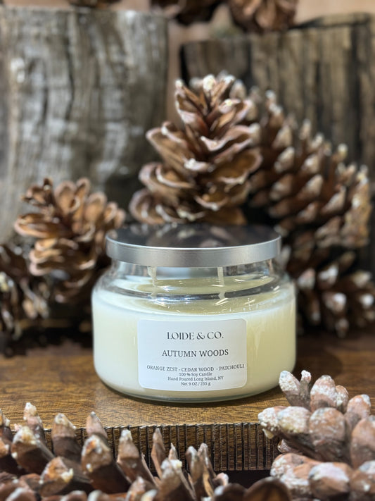 AUTUMN WOOD CANDLE| 9 OZ SOY CANDLE| FALL COLLECTION