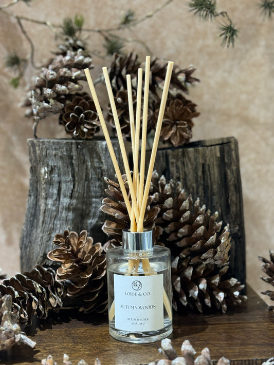AUTUMN WOODS REED DIFFUSER|4 OZ REED DIFFUSER| FALL COLLECTION