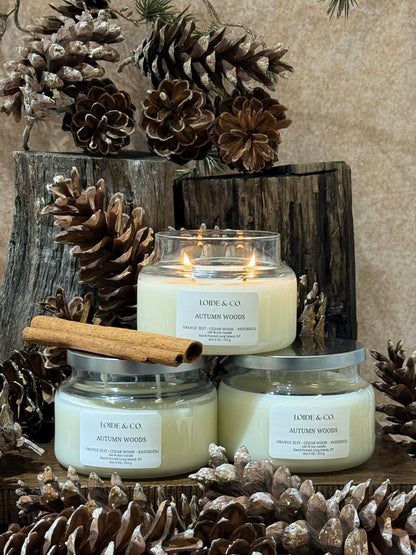 AUTUMN WOOD CANDLE| 9 OZ SOY CANDLE| FALL COLLECTION