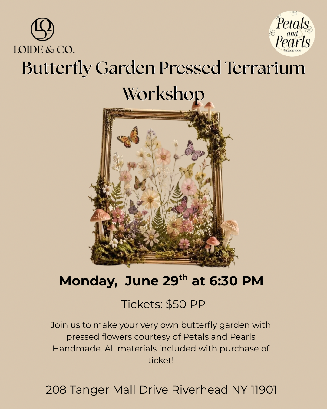 BUTTERFLY GARDEN PRESSED TERRARIUM WORKSHOP