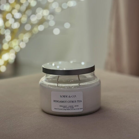 BERGAMOT CITRUS TEA CANDLE |9 OZ SOY CANDLE|