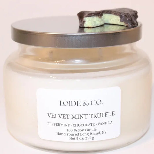 VELVET MINT TRUFFLE CANDLE |9 OZ SOY CANDLE|