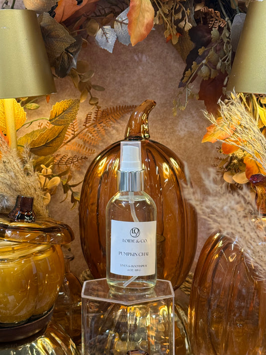 PUMPKIN CHAI LINEN & ROOMSPRAY |4 OZ ROOMSPRAY|| FALL COLLECTION